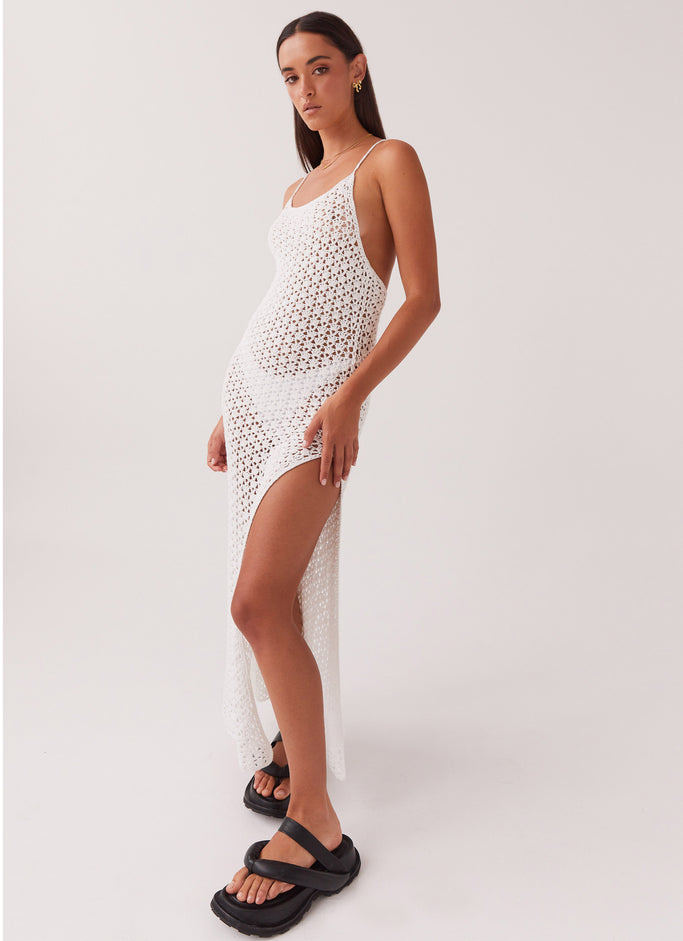 Shellie Crochet Maxi Dress - White