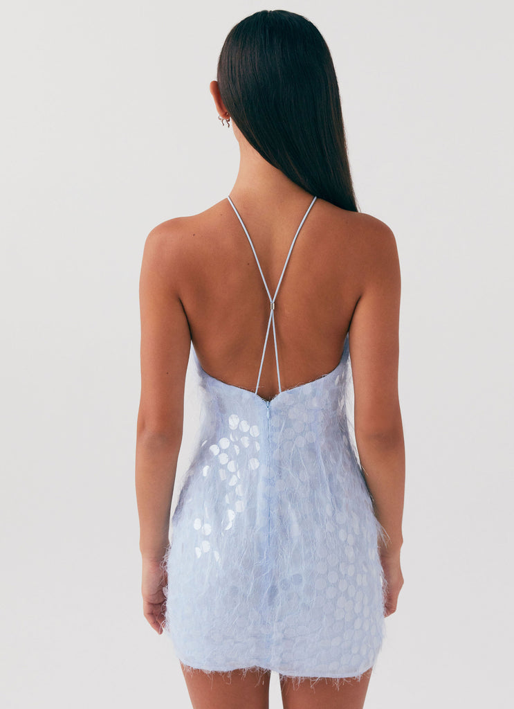 Glitz And Glamour Halterneck Mini Dress - Lavender Mist Peppermayo US Glitz And Glamour Halterneck Mini Dress - Lavender Mist Peppermayo US