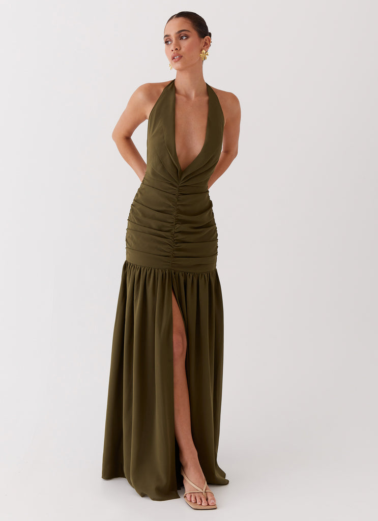 Truly In Love Maxi Dress Khaki