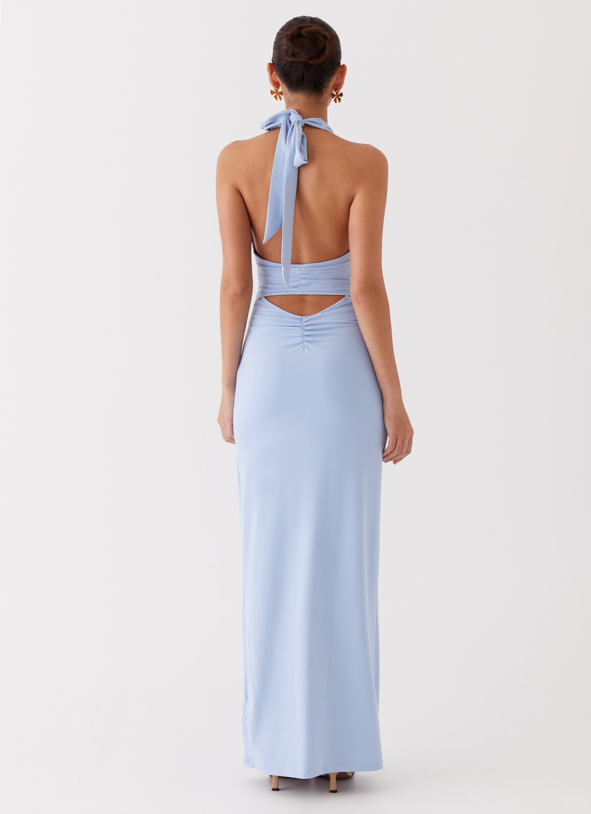 Whisked Away Halterneck Maxi Dress - Blue Peppermayo US Whisked Away Halterneck Maxi Dress - Blue Peppermayo US