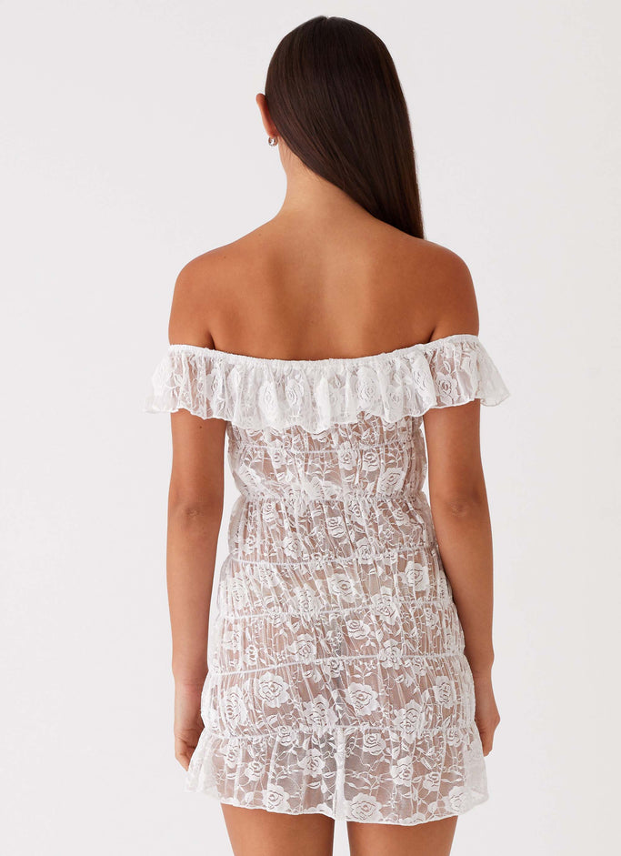 Kathy Ruched Mini Dress - White