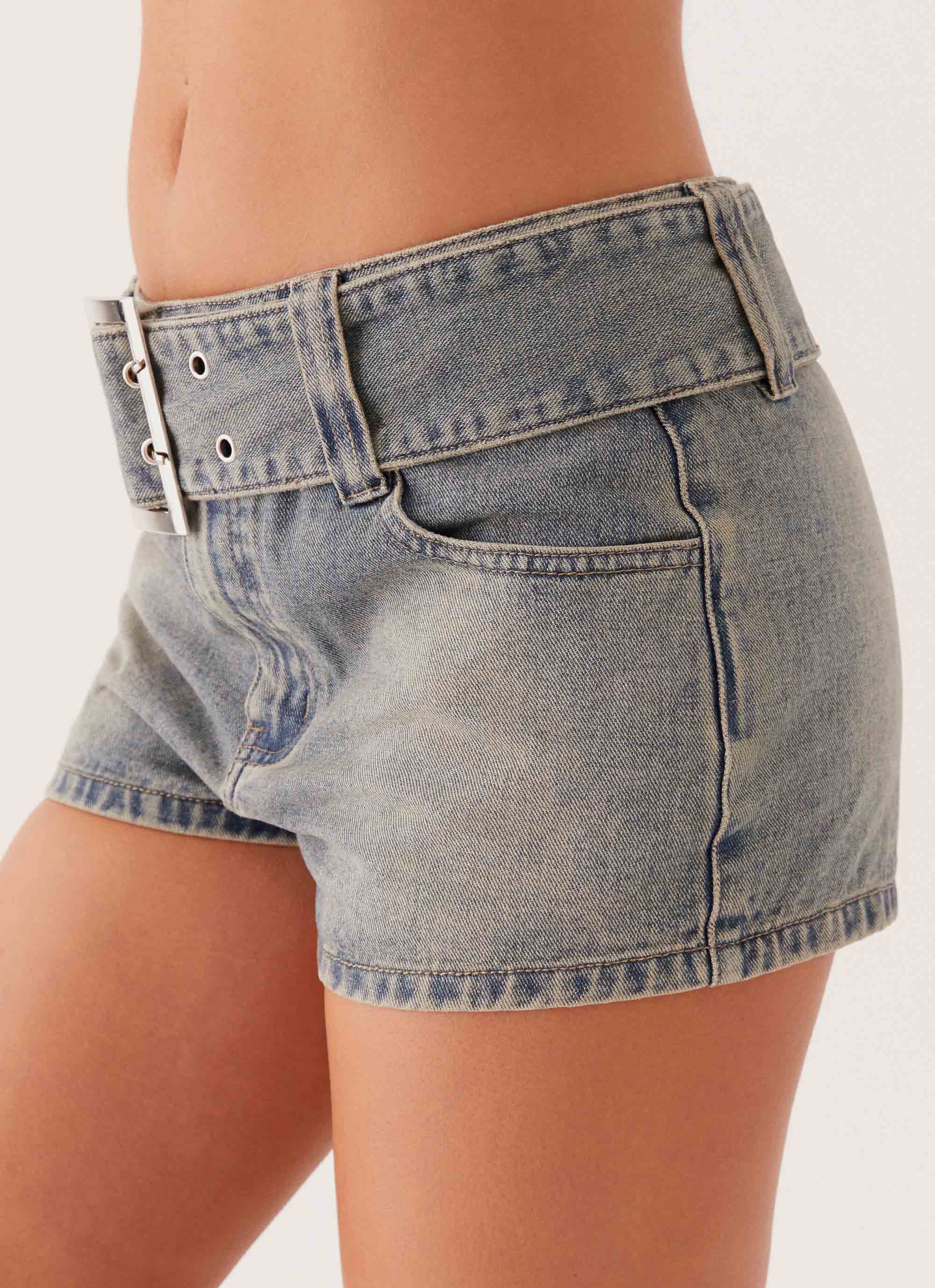 Artist Tint Denim Mini Shorts - Denim – Peppermayo US
