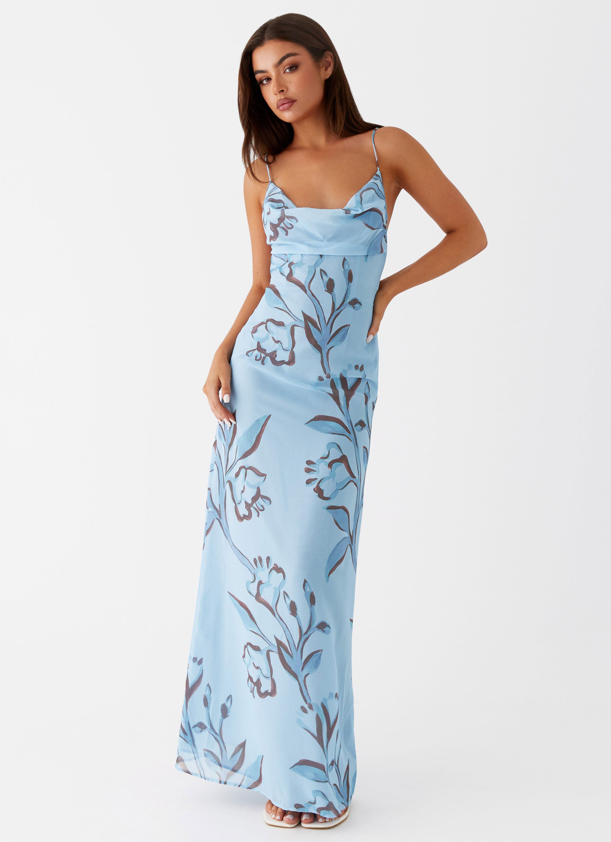 Felicia Daisy Maxi Dress - Blue Floral Peppermayo US Felicia Daisy Maxi Dress - Blue Floral Peppermayo US