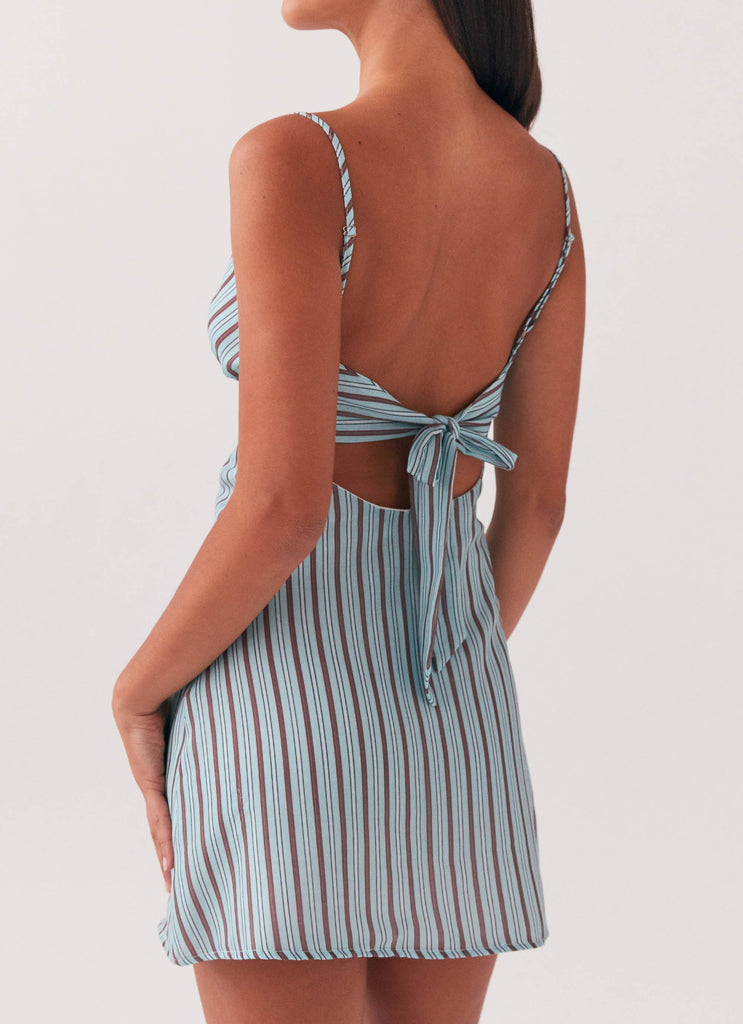 Flora Linen Mini Dress - Coastal Stripe Peppermayo US Flora Linen Mini Dress - Coastal Stripe Peppermayo US