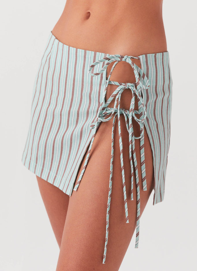 Summer Retreat Mini Skirt - Coastal Stripe