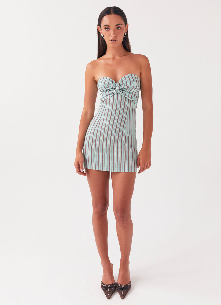 Noline Linen Mini Dress - Coastal Stripe Peppermayo US Noline Linen Mini Dress - Coastal Stripe Peppermayo US