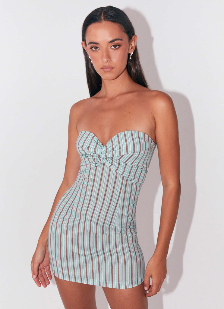 Noline Linen Mini Dress - Coastal Stripe Peppermayo US Noline Linen Mini Dress - Coastal Stripe Peppermayo US