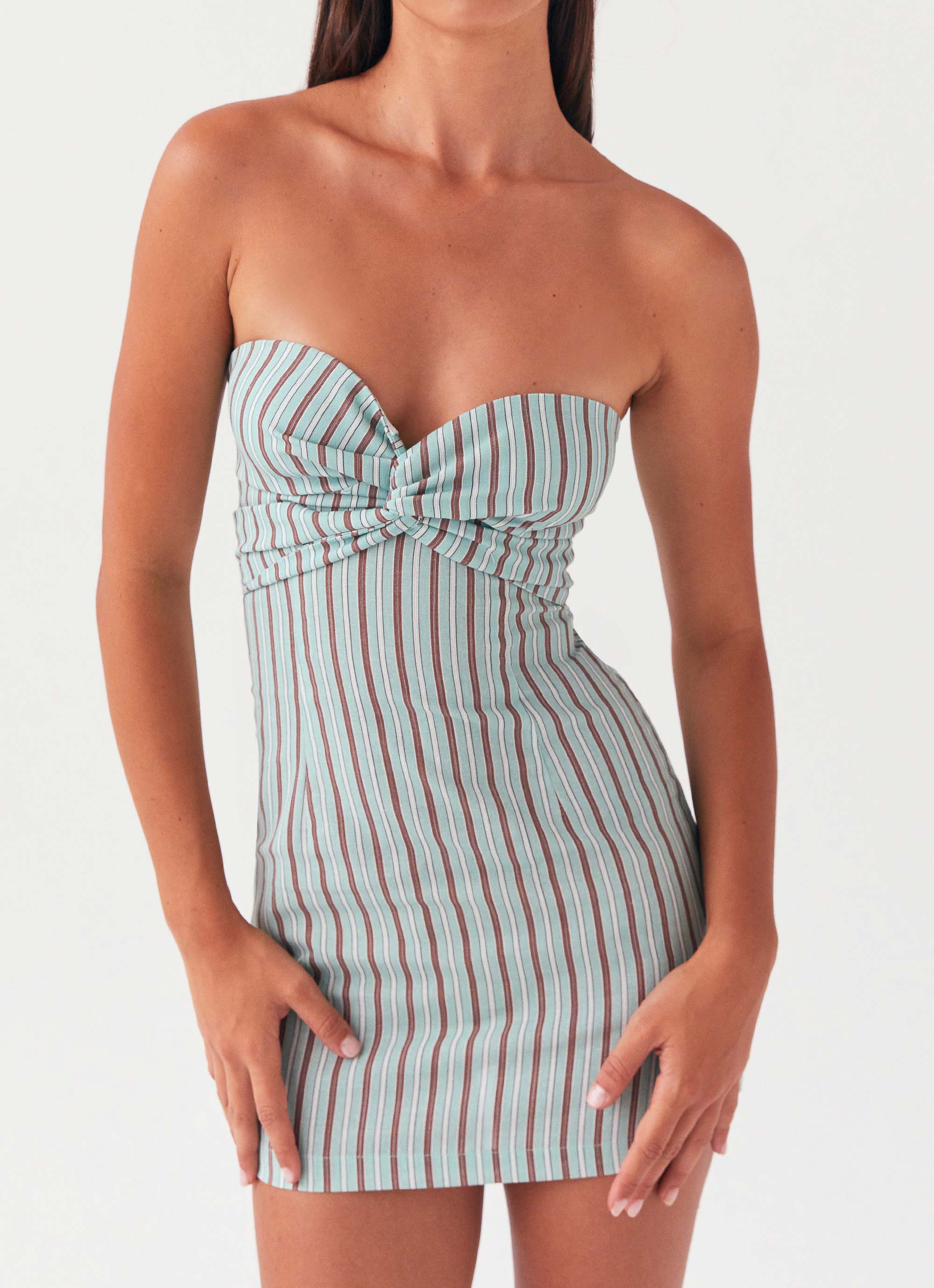 Noline Linen Mini Dress - Coastal Stripe Peppermayo US Noline Linen Mini Dress - Coastal Stripe Peppermayo US