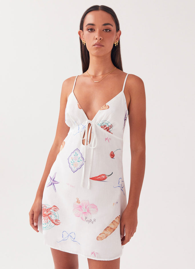 Flora Linen Mini Dress - Banchetto