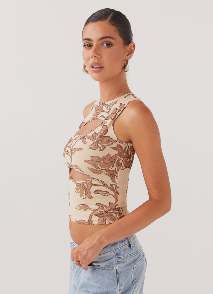 Beyond Cut Out Mesh Top - Hazel Bloom