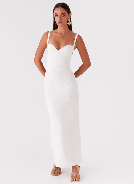 Naomi Backless Maxi Dress - Off White Peppermayo US Naomi Backless Maxi Dress - Off White Peppermayo US
