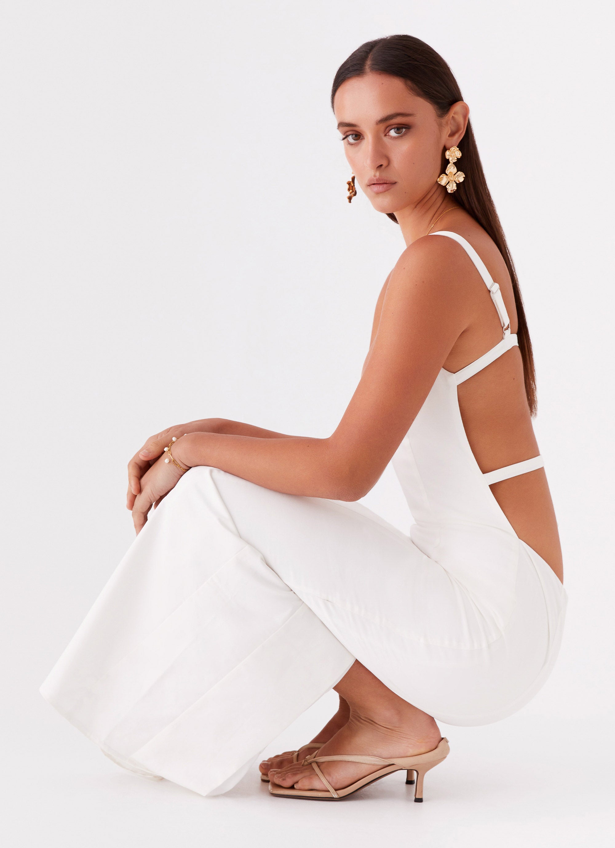 Naomi Backless Maxi Dress - Off White Peppermayo US Naomi Backless Maxi Dress - Off White Peppermayo US