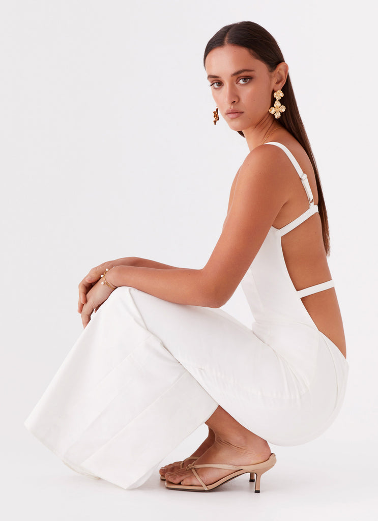 Naomi Backless Maxi Dress - Off White Peppermayo US Naomi Backless Maxi Dress - Off White Peppermayo US