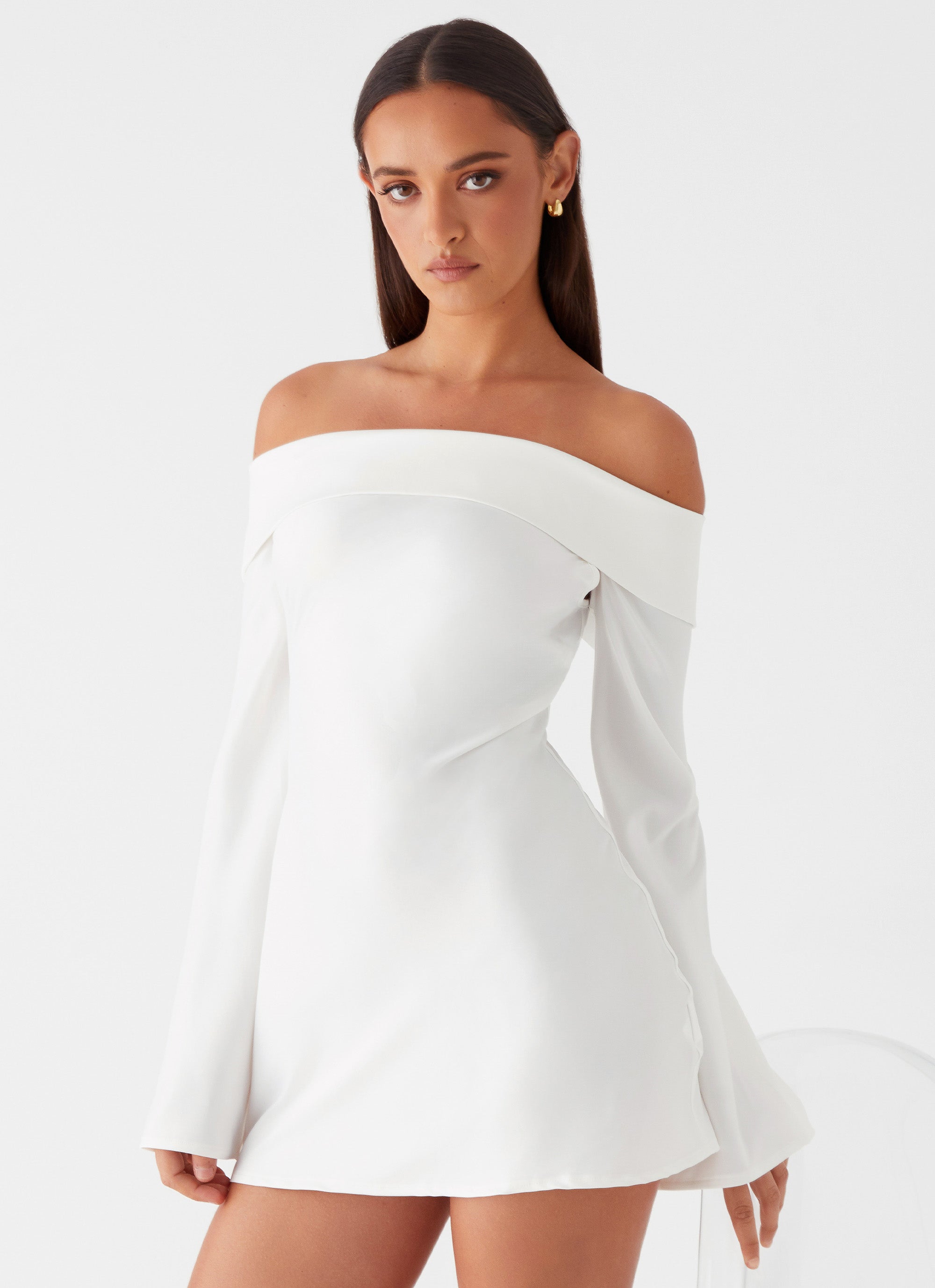 Lumina Long Sleeve Mini Dress - White White / US 0 Lumina Long Sleeve Mini Dress - White White / US 0