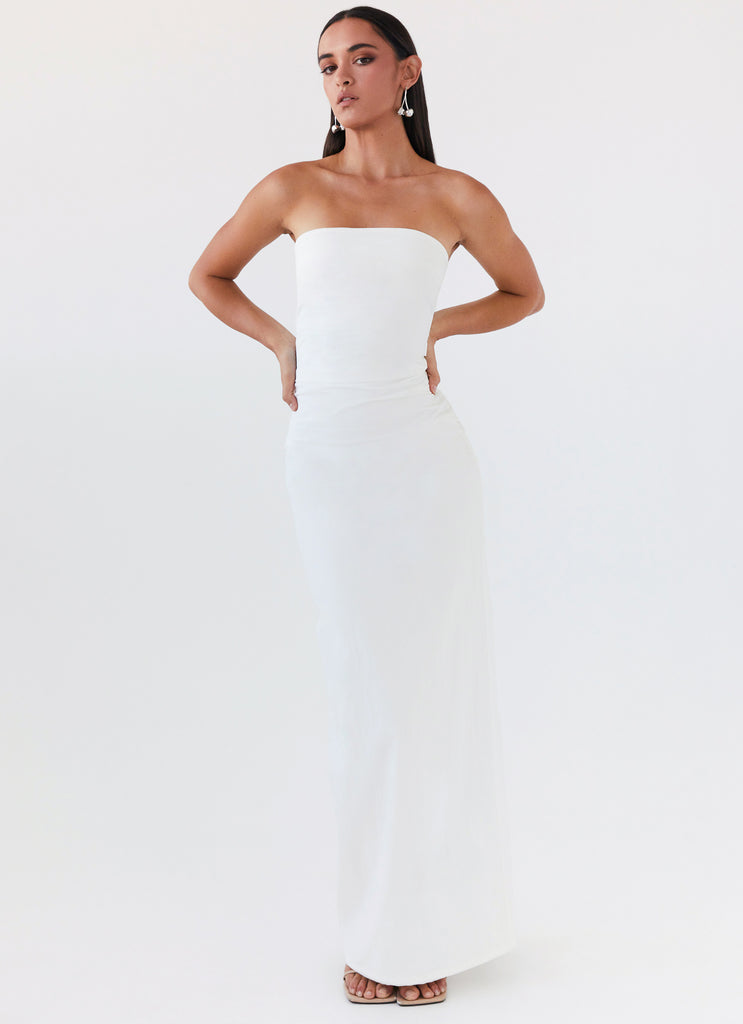 Danielle Strapless Maxi Dress - White Peppermayo US Danielle Strapless Maxi Dress - White Peppermayo US