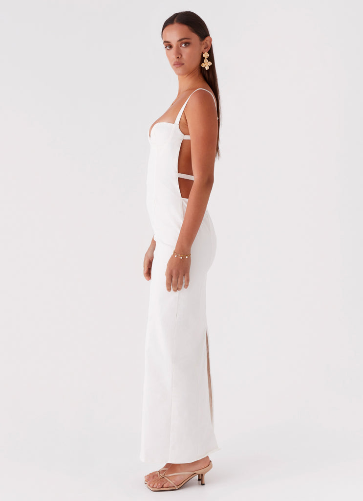 Naomi Backless Maxi Dress - Off White Naomi Backless Maxi Dress - Off White