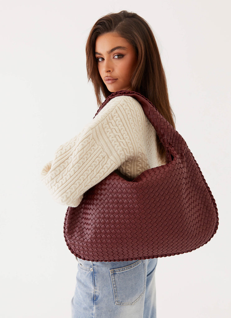 Red woven bag sale