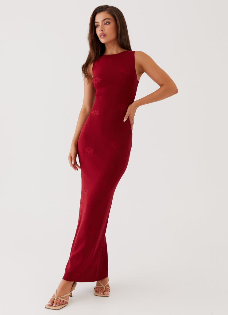 Holly Knit Maxi Dress - Red