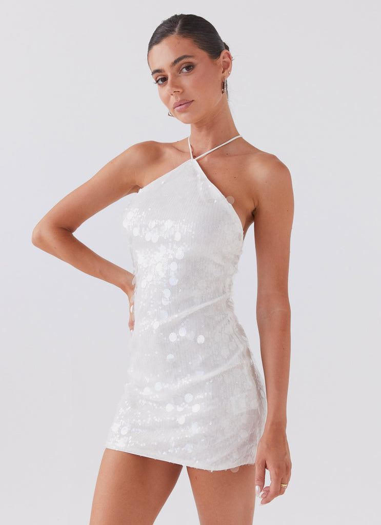 Glitz And Glamour Sequin Mini Dress - Crystal Cloud Peppermayo US Glitz And Glamour Sequin Mini Dress - Crystal Cloud Peppermayo US