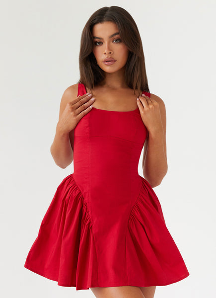 florie corset mini dress red Sassy Soiree Corset Mini Dress