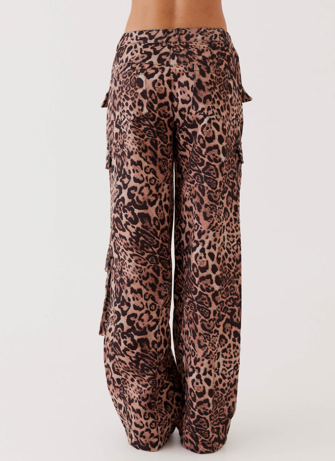 Greedy Cargo Pants - Leopard