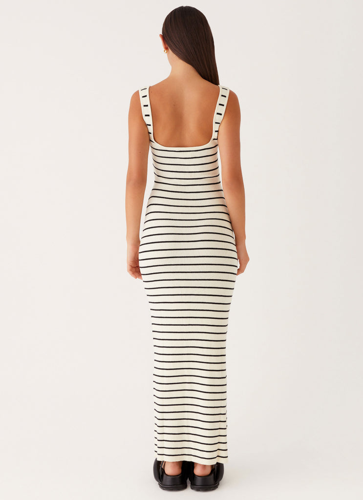 maxi dresses black and white stripes Lianna Stripe Maxi Dress