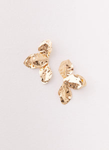 Womens Stonelet Statement Earrings in the colour Gold in front of a light grey background