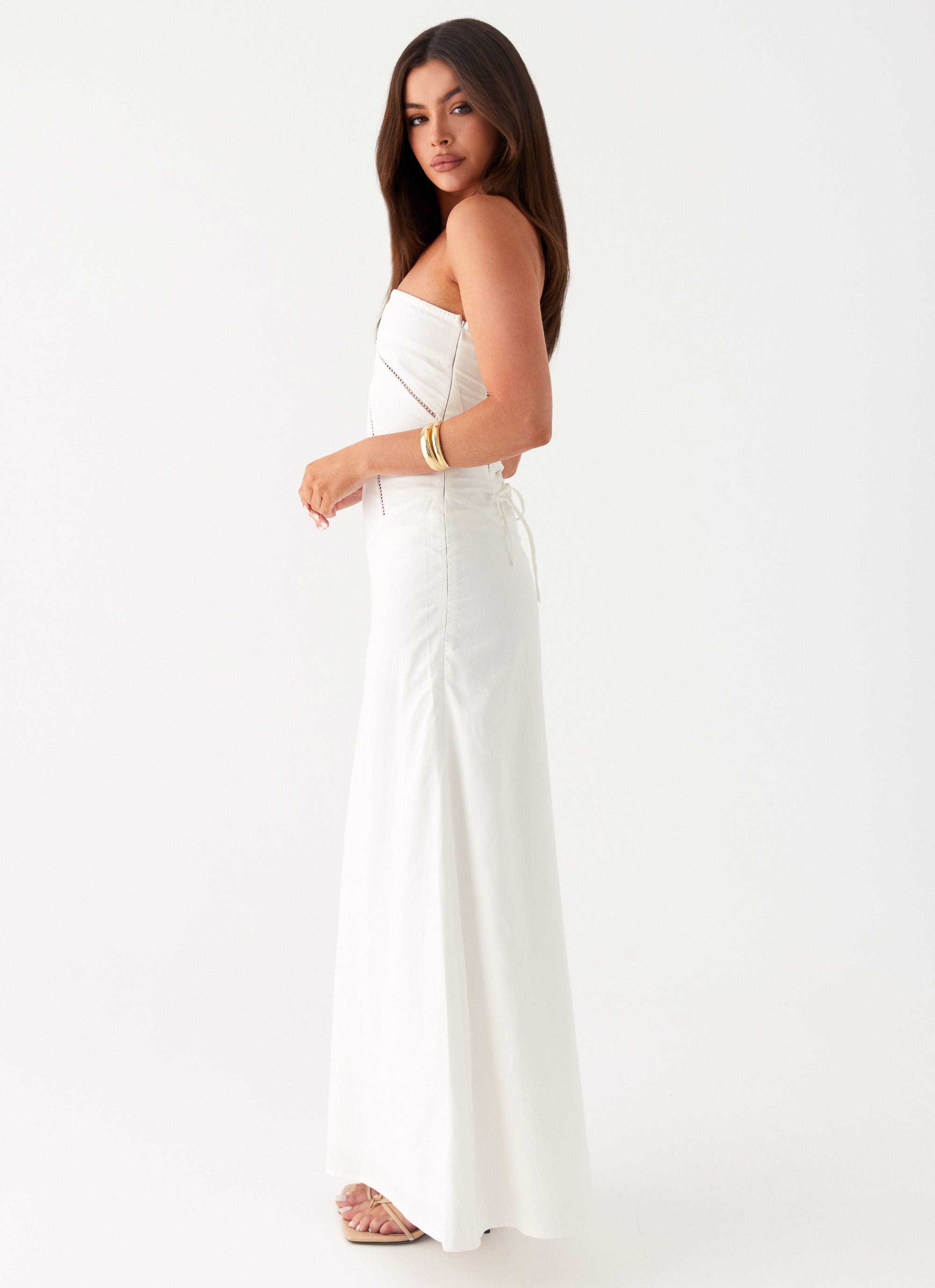 Cerisa Linen Maxi Dress - White – Peppermayo US