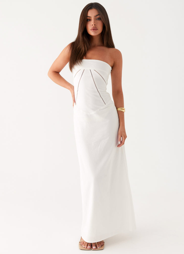 Cerisa Linen Maxi Dress - White Peppermayo US Cerisa Linen Maxi Dress - White Peppermayo US