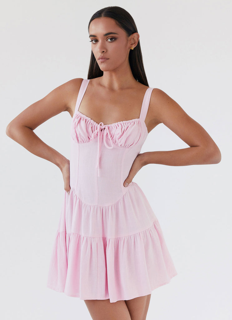 Lucie Linen Mini Dress - Pink Peppermayo US Lucie Linen Mini Dress - Pink Peppermayo US