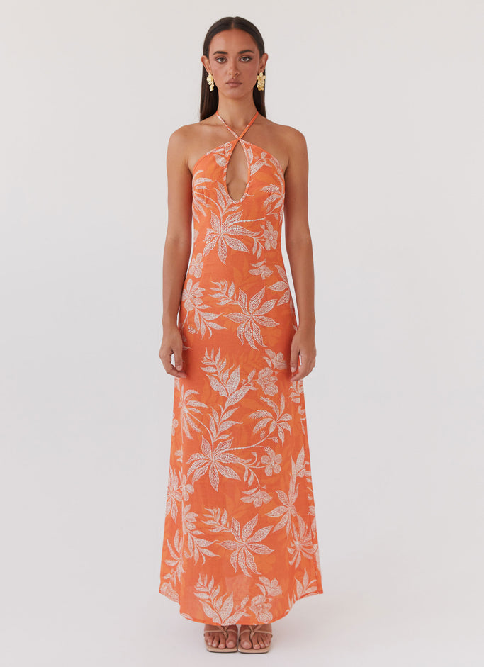 Keliegh Linen Maxi Dress - Tropic Sunset