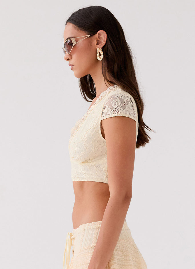 Peppermayo So Sweet Lace Fruit Crop Top - Size US