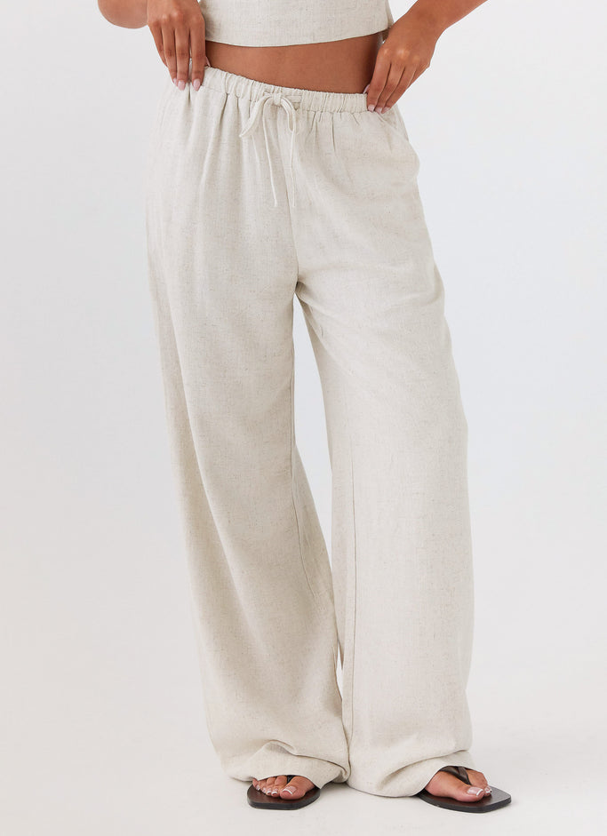 Fresh Face Linen Pants - Oatmeal
