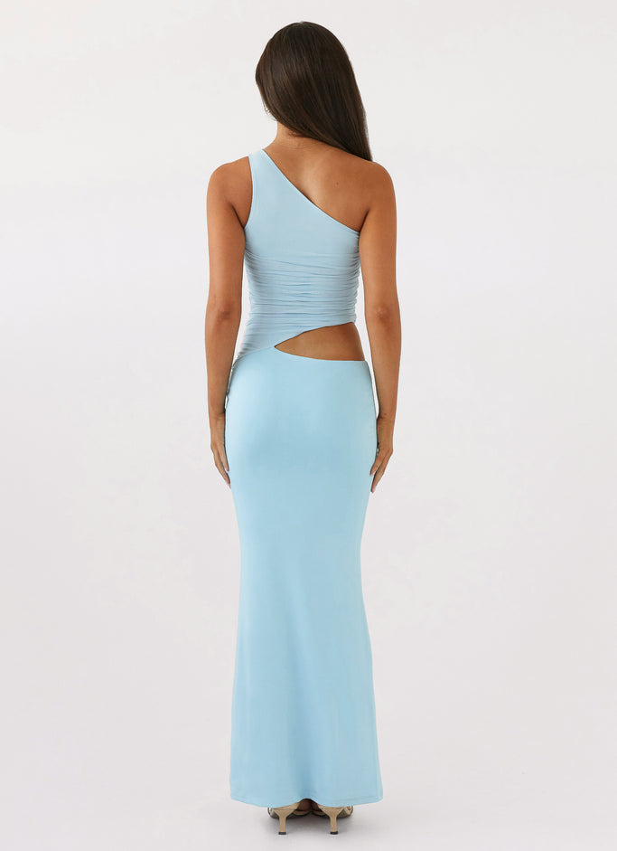 Seranella One Shoulder Maxi Dress - Sky Blue
