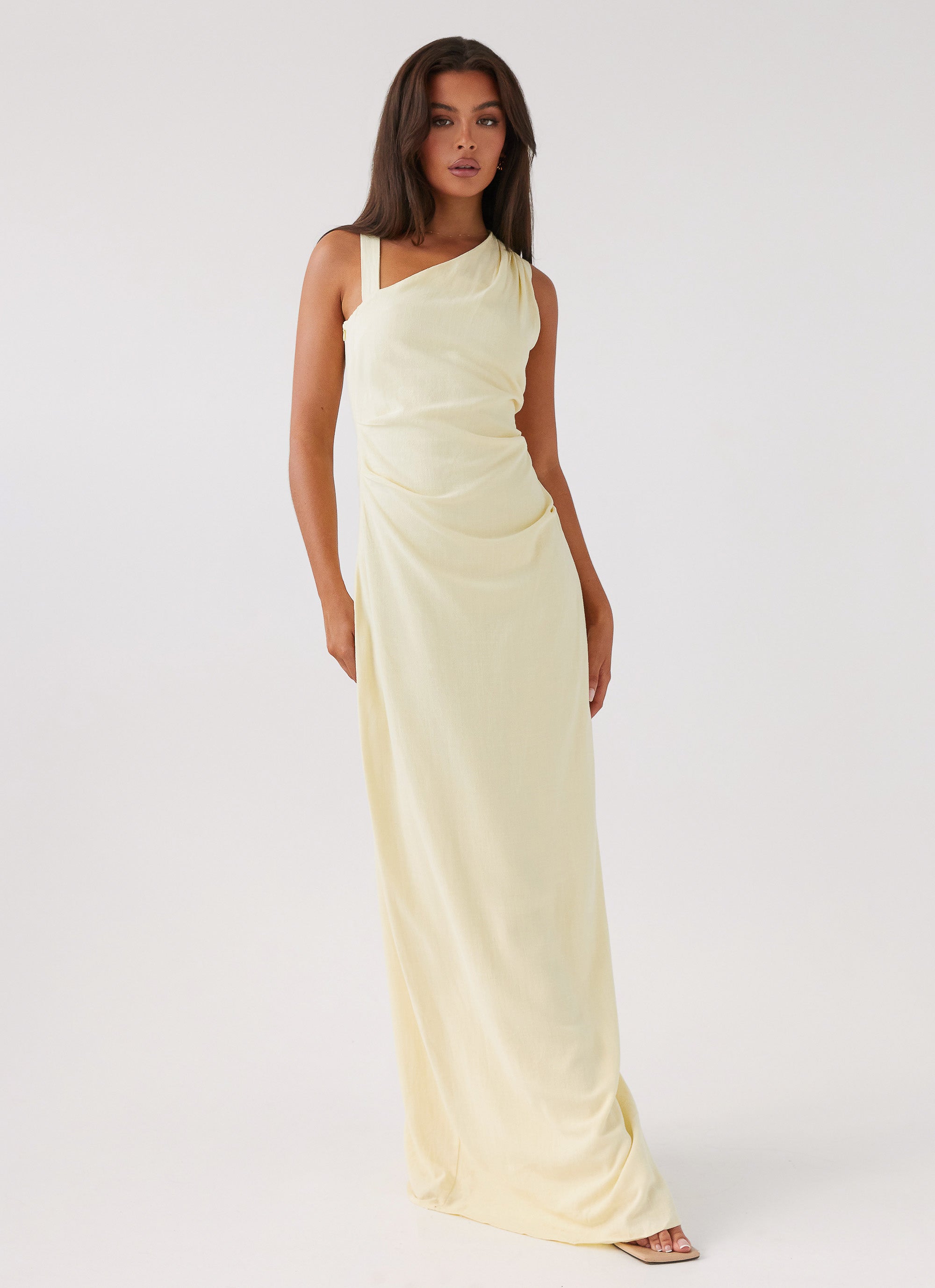 Daffodil Charm Linen Maxi Dress - Sunflower Yellow Peppermayo US Daffodil Charm Linen Maxi Dress - Sunflower Yellow Peppermayo US