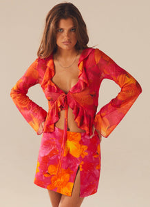 Best Part Mini Skirt - Floral Sun - Peppermayo US