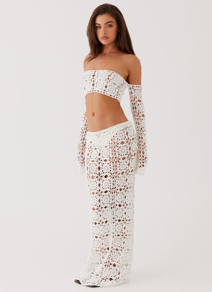 Sorrentino Crochet Maxi Skirt - White