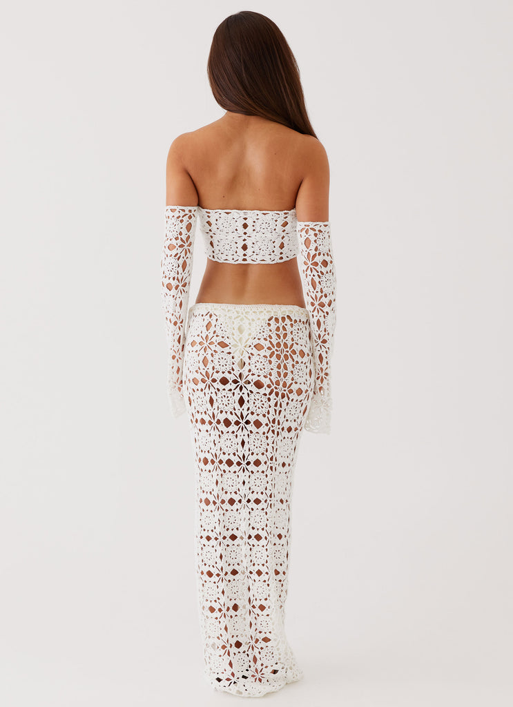 Sorrentino Crochet Maxi Skirt - White