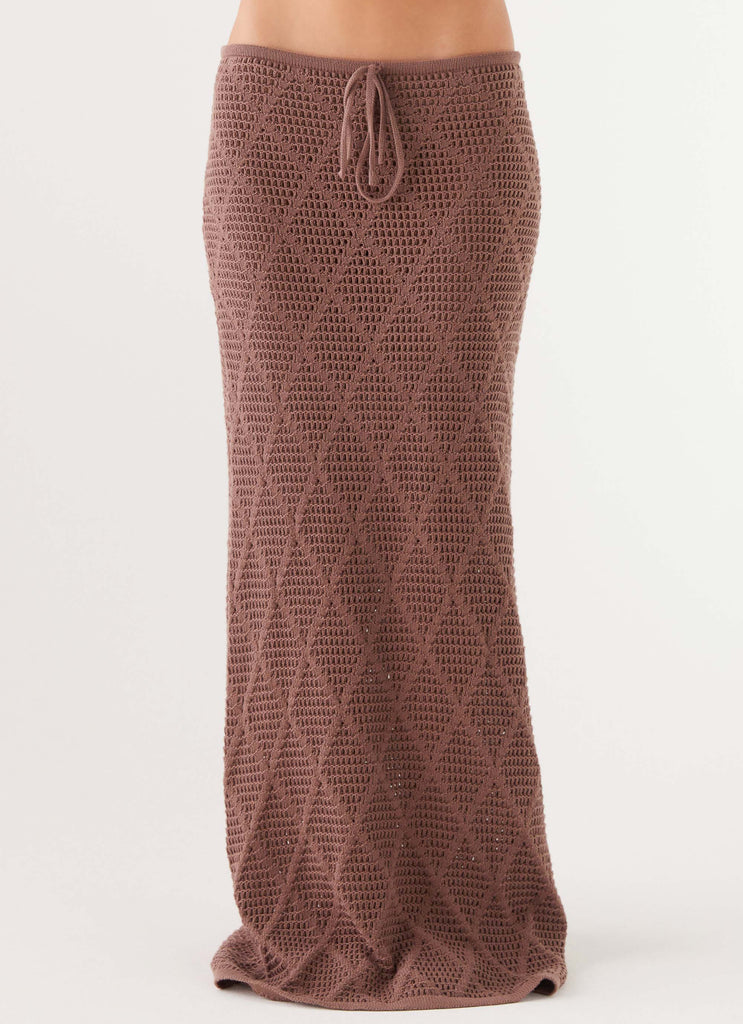 Santonio Crochet Maxi Skirt - Chocolate