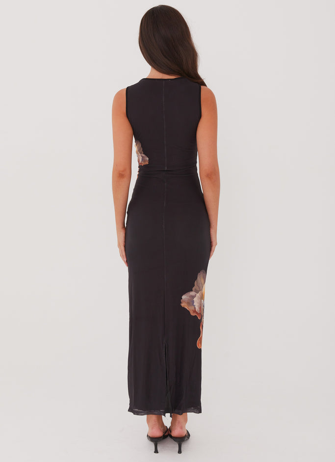 Side Effects Mesh Maxi Dress - Black Orchid
