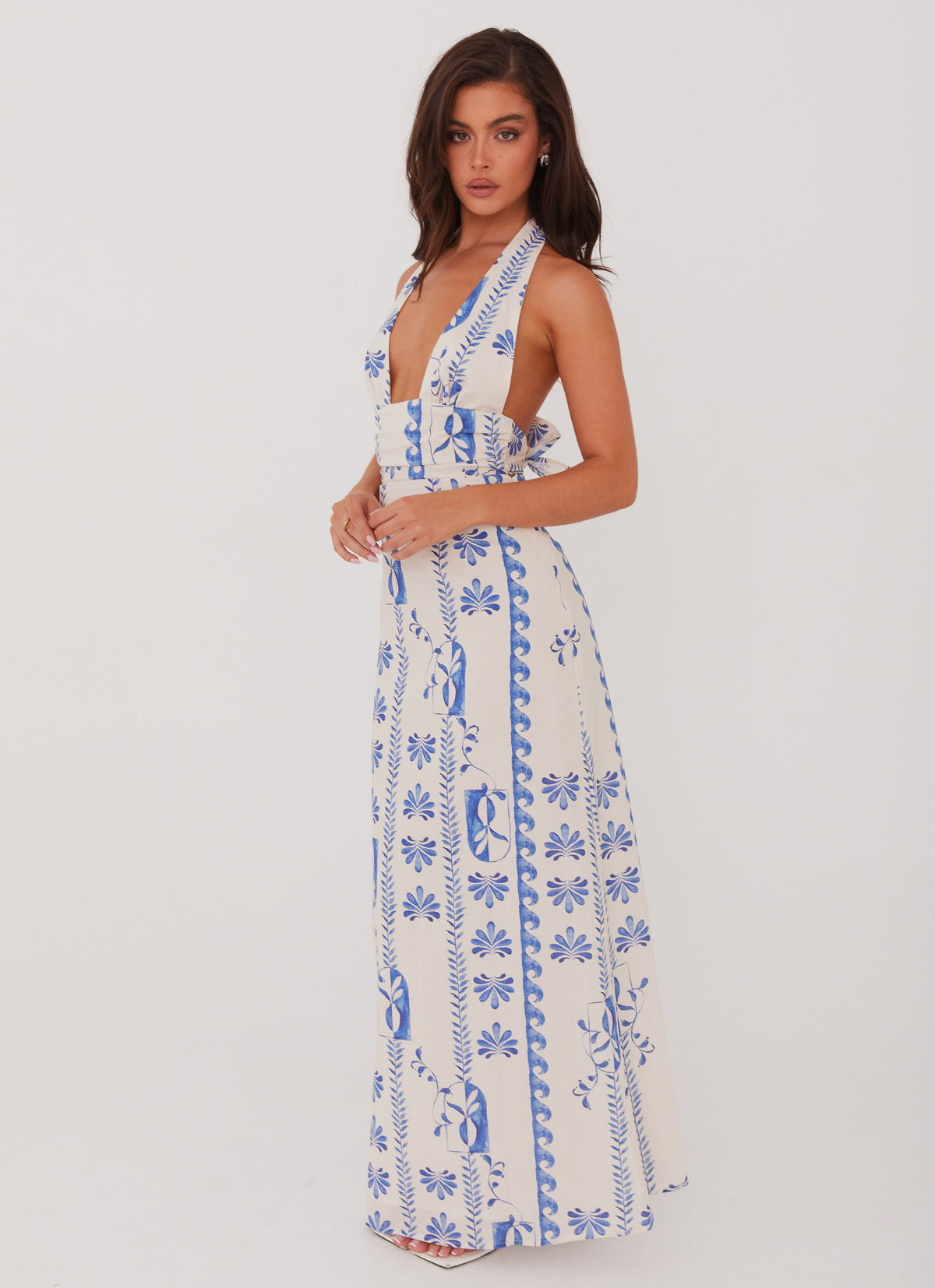 Sky Linen Maxi Dress