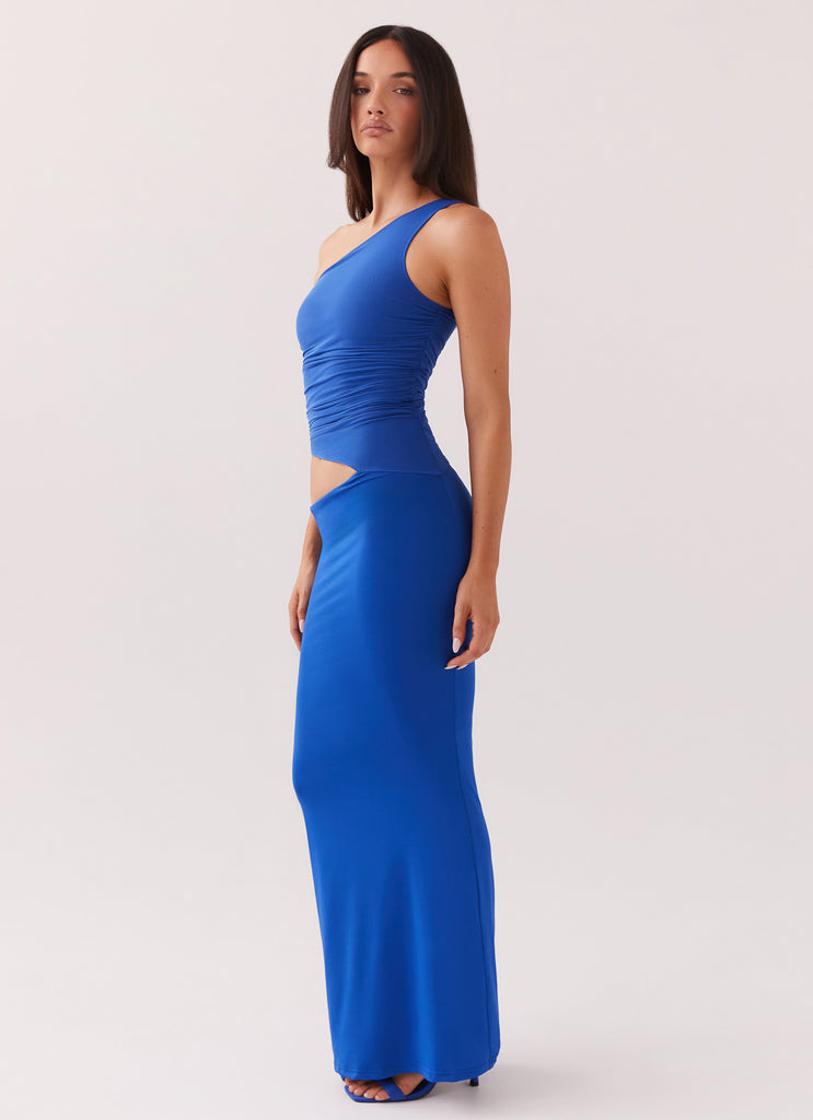 Seranella One Shoulder Maxi Dress - Cobalt