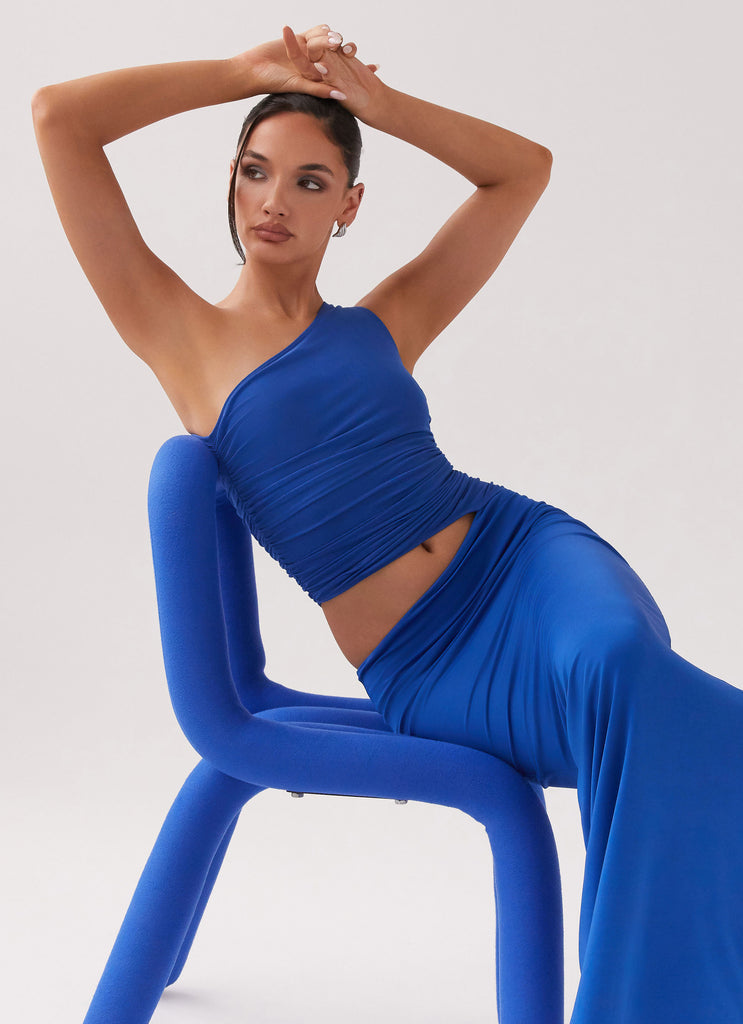 Seranella One Shoulder Maxi Dress - Cobalt