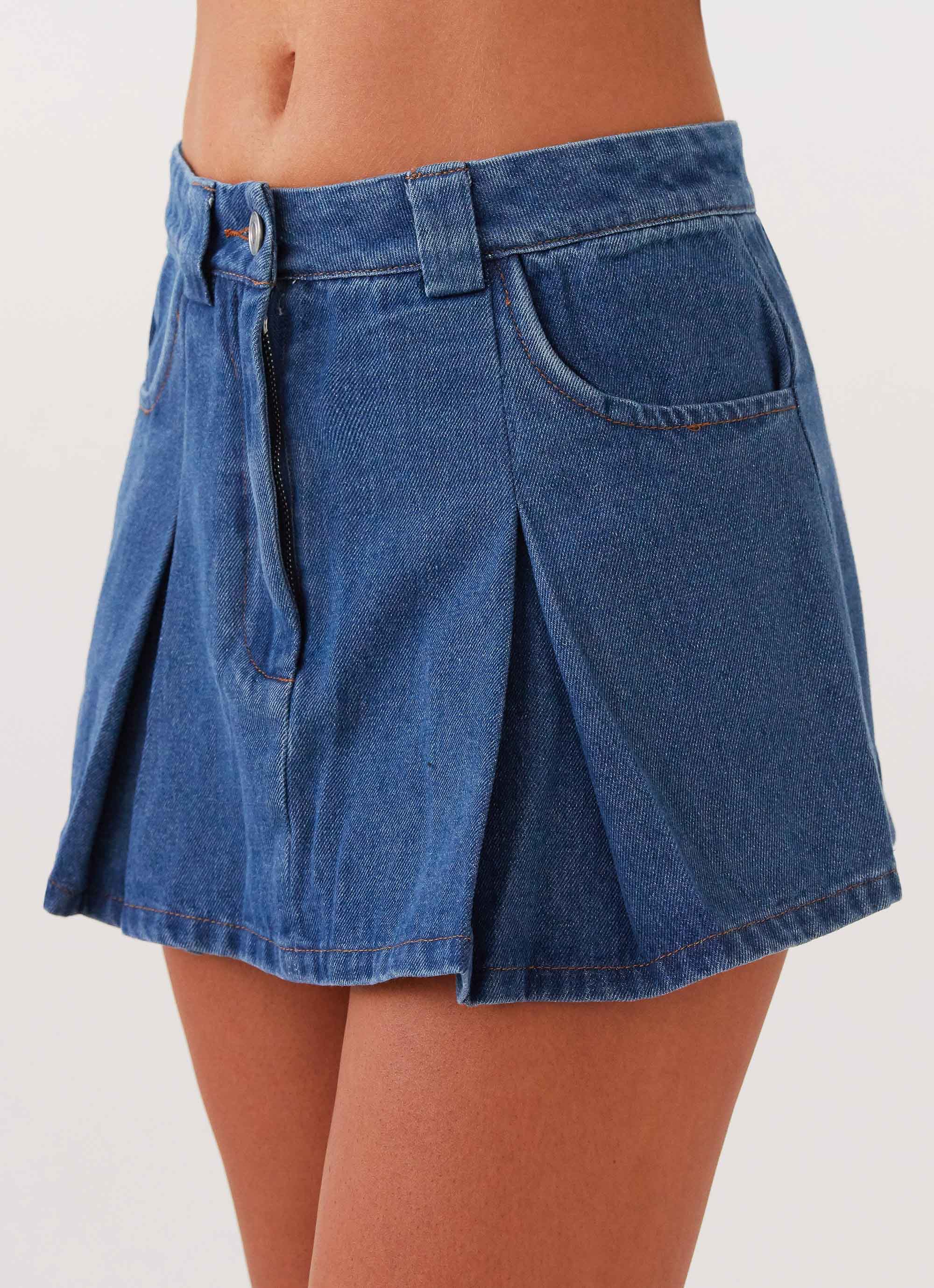 Ashlyn Denim Mini Skirt - Indigo – Peppermayo US