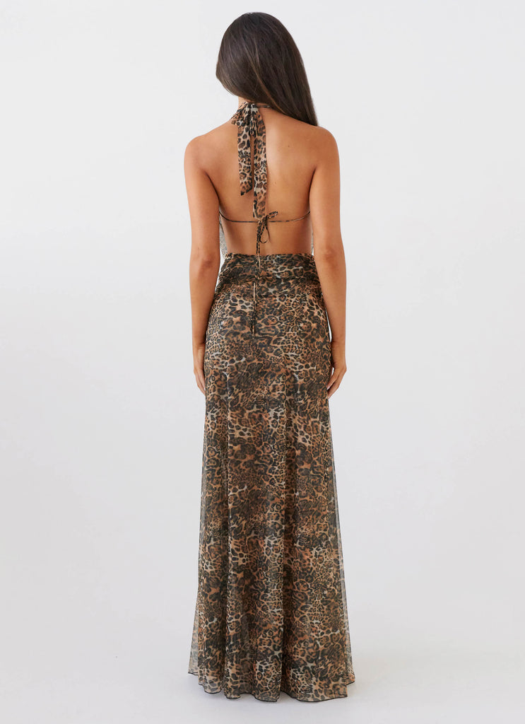 Elysia Mesh Maxi Dress - Leopard Peppermayo US Elysia Mesh Maxi Dress - Leopard Peppermayo US