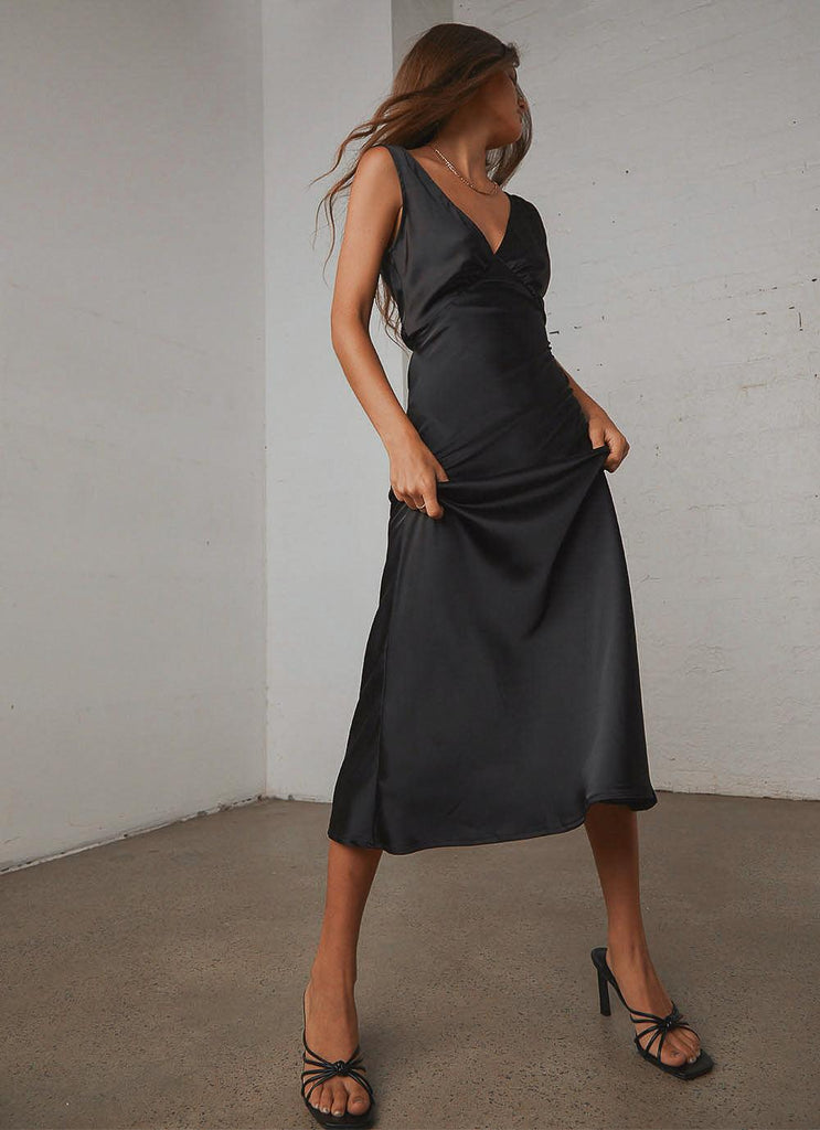 Loren Midi Dress - Black – Peppermayo US