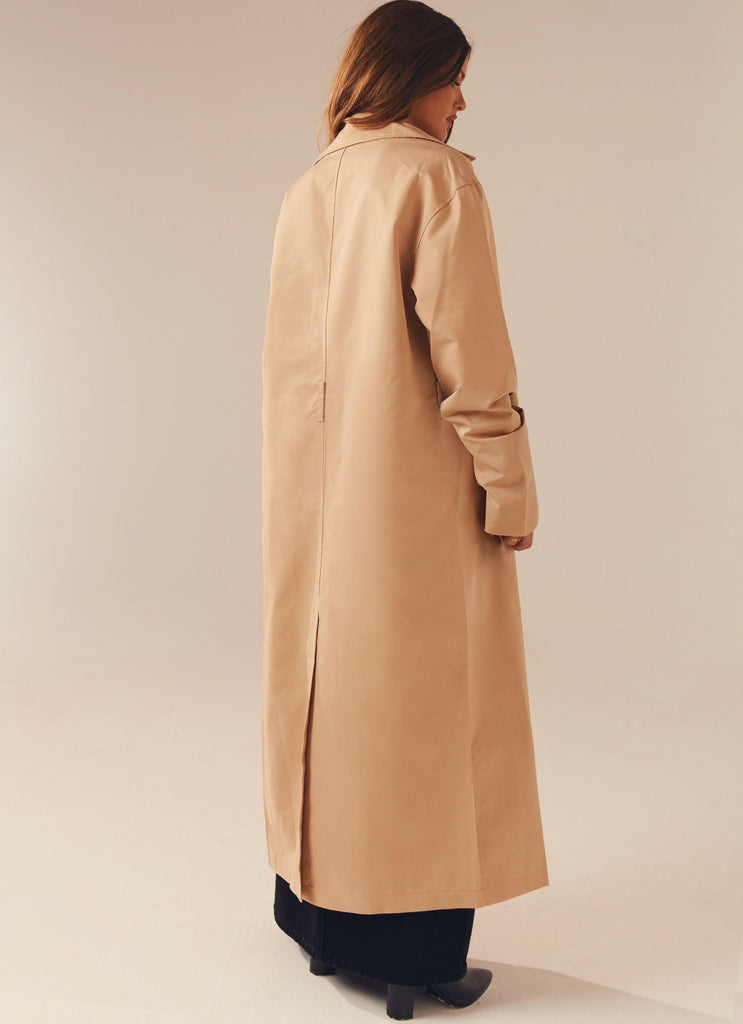 Hide and Chic Longline Trench Coat - Tan - Peppermayo US