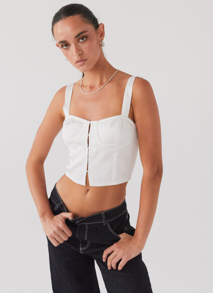 Give Me Love Bustier Top - Pure White