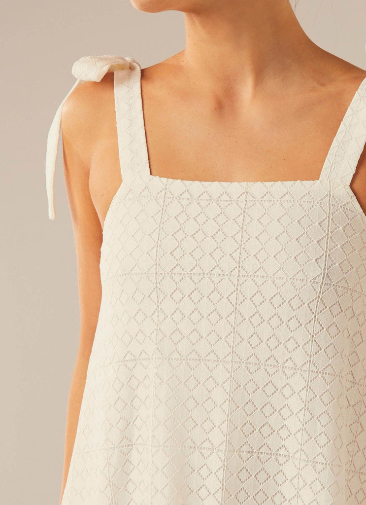 Summers Day Mini Dress - Pure White - Peppermayo US
