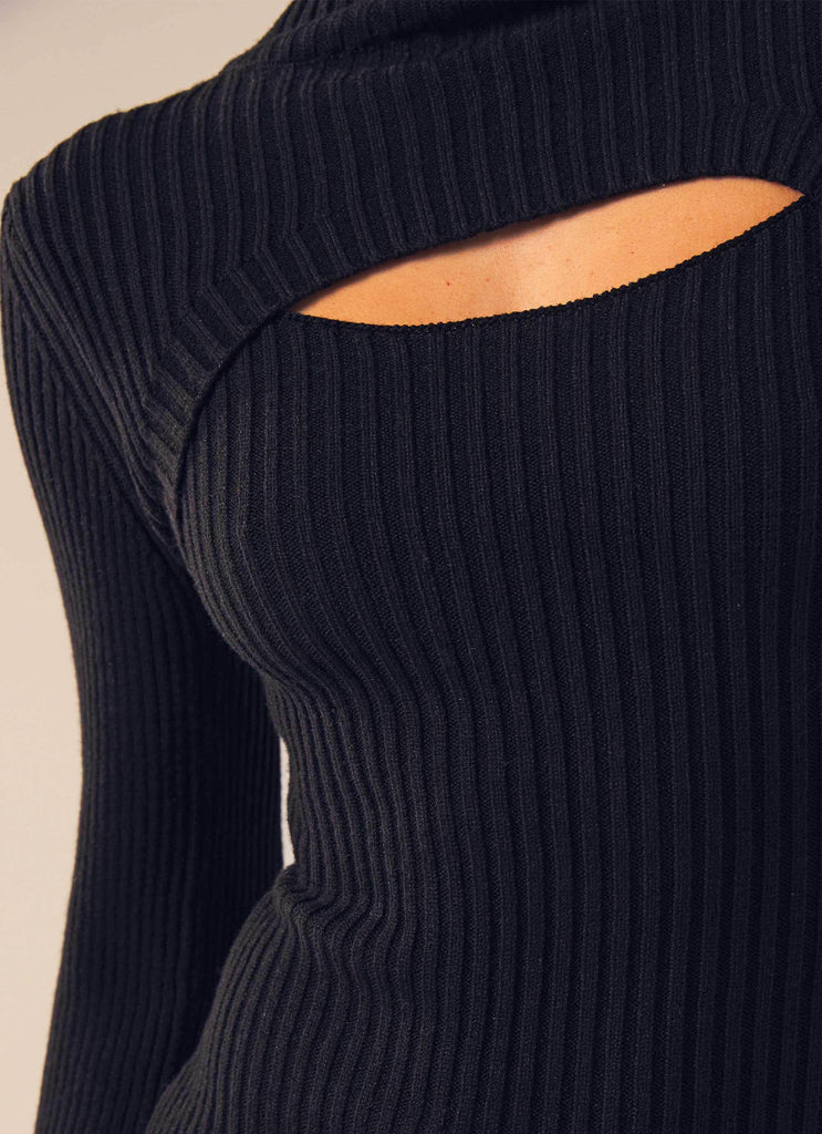 Hold On Knit Mini Dress - Black - Peppermayo US